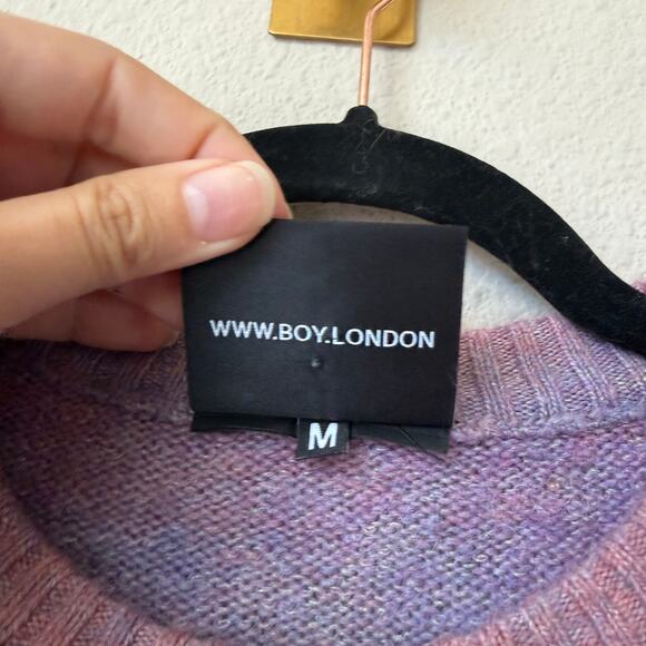 BOY London Purple Gradient Logo Knit Sweater Size M - Picture 5 of 9